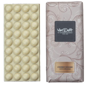 Van Delft chocoladereep met cookie dough smaak en stukjes pepernoot