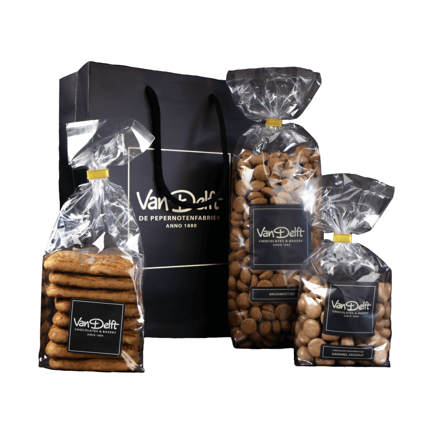 featured image Cadeauset met taai, kruidnoten (500gr) en karamel zeezout