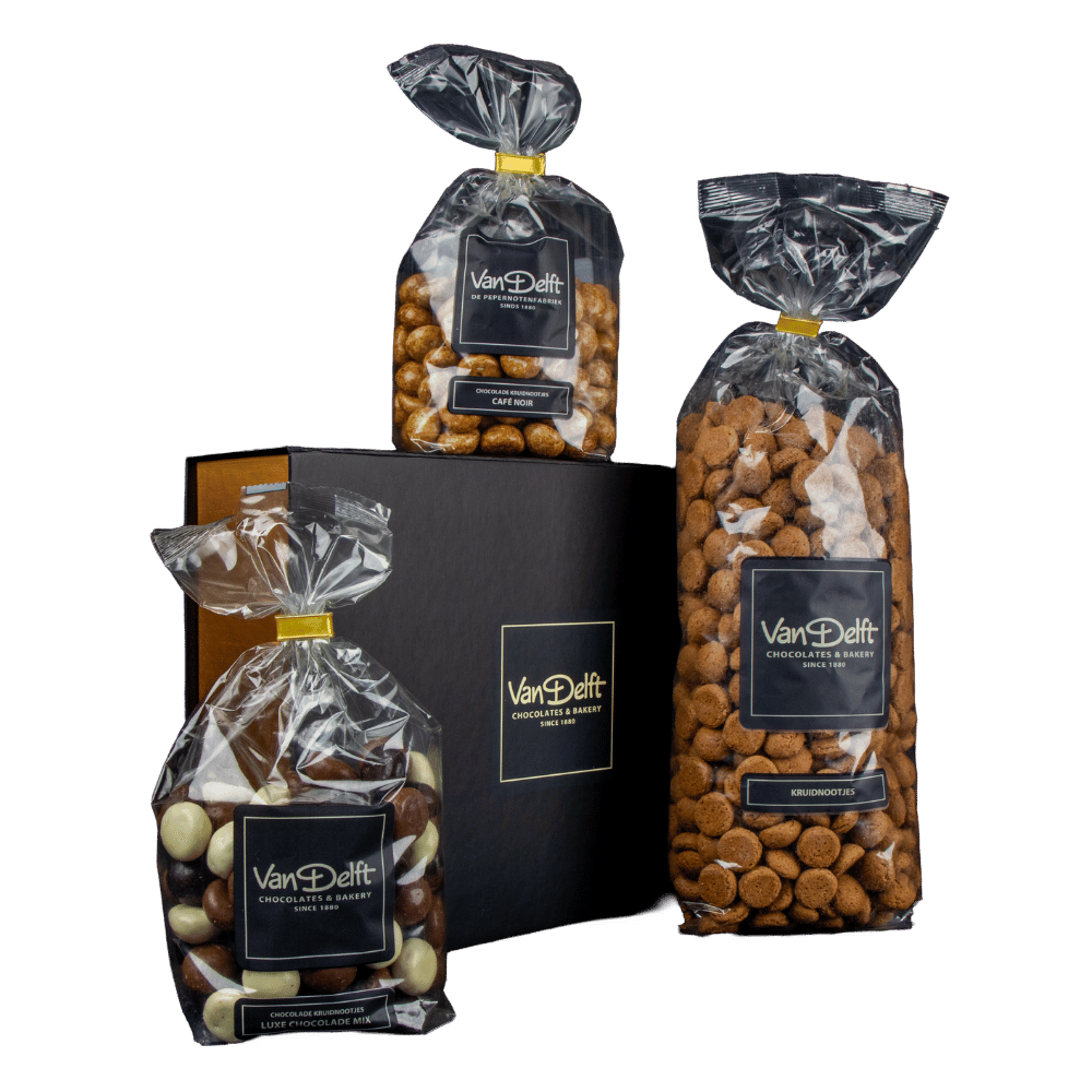 featured image Giftbox met kruidnoten (500gr), luxe mix en café noir