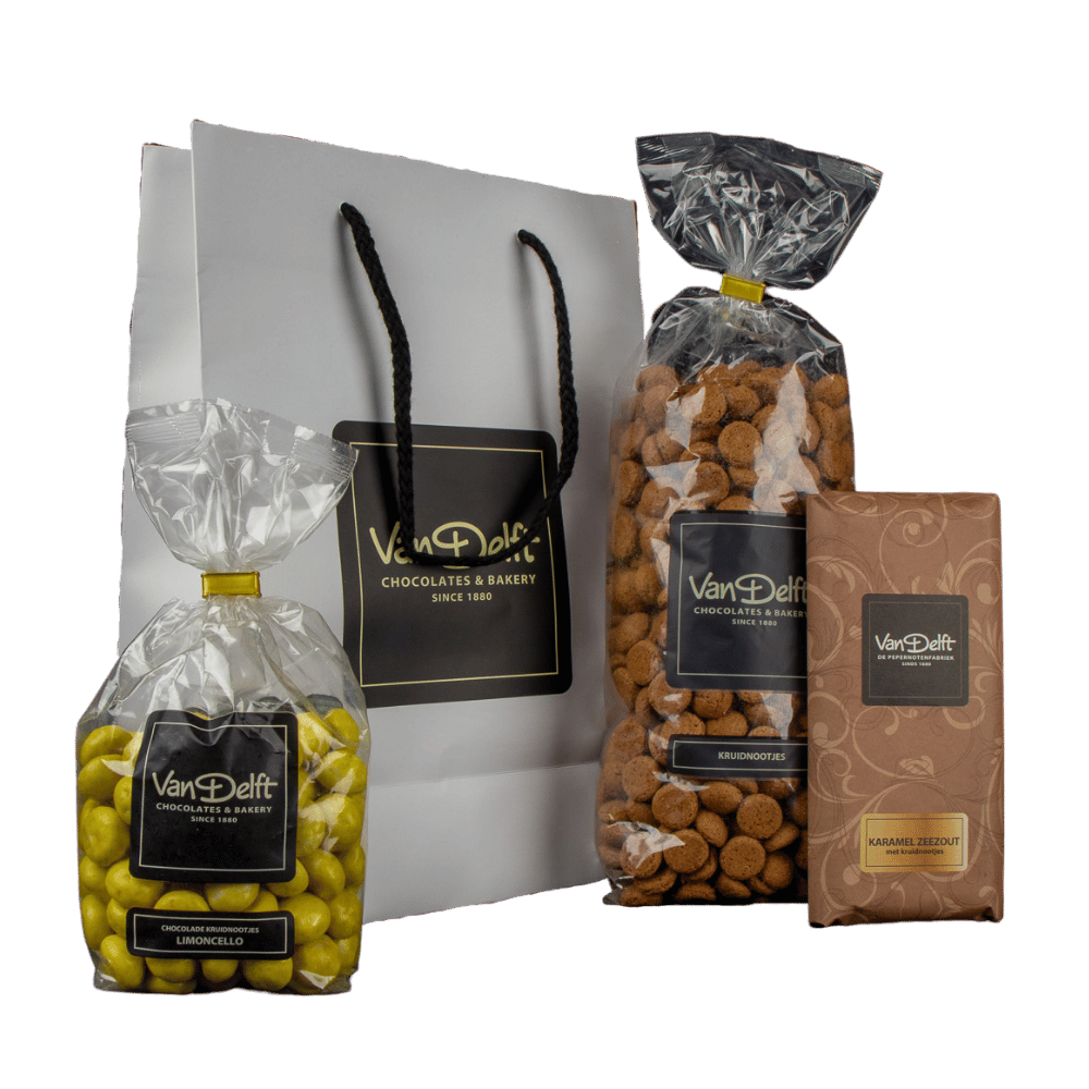 featured image Cadeauset met kruidnoten (500gr), reep en limoncello