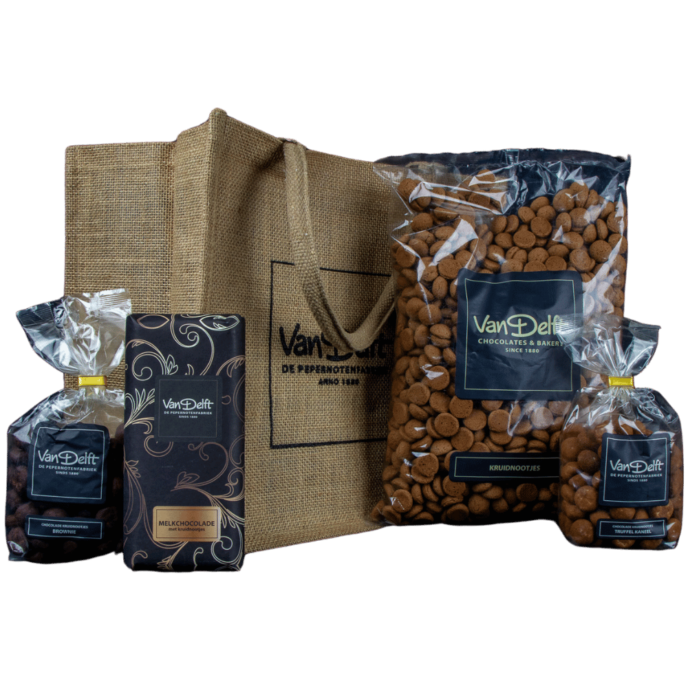 featured image Cadeauset met kruidnoten (1kg), reep, brownie en truffel kaneel